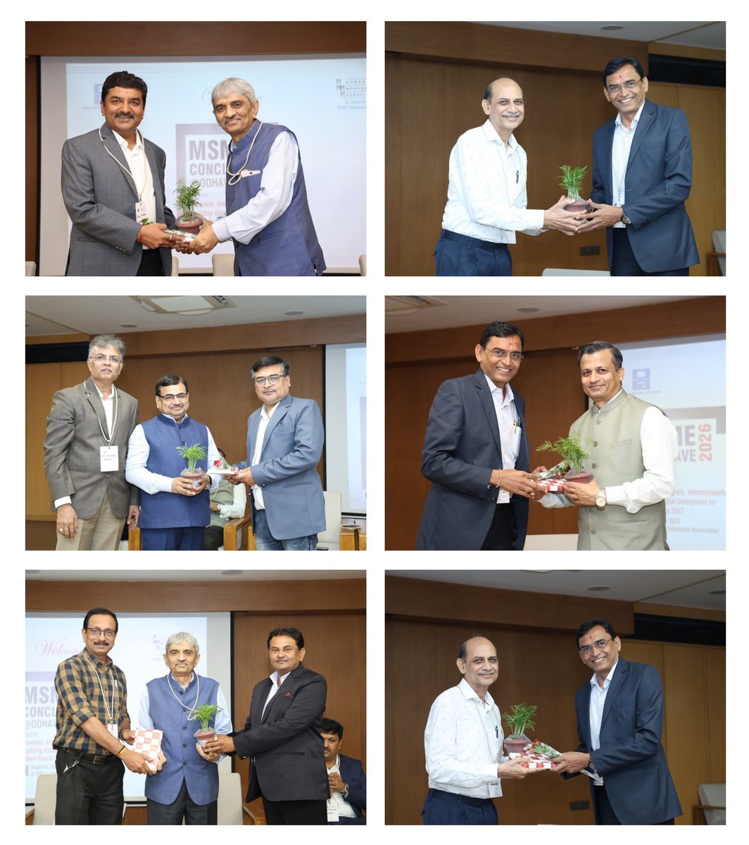 OIASOCIALGROUP's tweet photo. Today, on Thursday, 06-08-2026, "MSME Conclave 2026" was organized at Odhav Industries Association by a joint initiative of Odhav Industries Association (OIA) and Ahmedabad Management Association (AMA). In which industrialists along with experienced experts participated. https://t.co/LCqzJx0Gvl