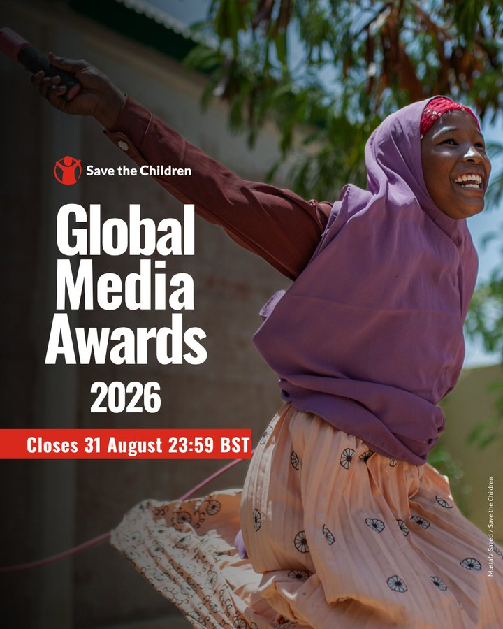 gijnAfrica's tweet photo. 🏆Award opportunity!

Journalists across Africa who cover issues affecting children are eligible to enter the @Save_GlobalNews Global Media Awards!

Entries must have been published or broadcast between July 2, 2025 &amp; July 1, 2026.

Deadline: August 31. https://t.co/CFjYf13Ktc https://t.co/lUemjmeRuw