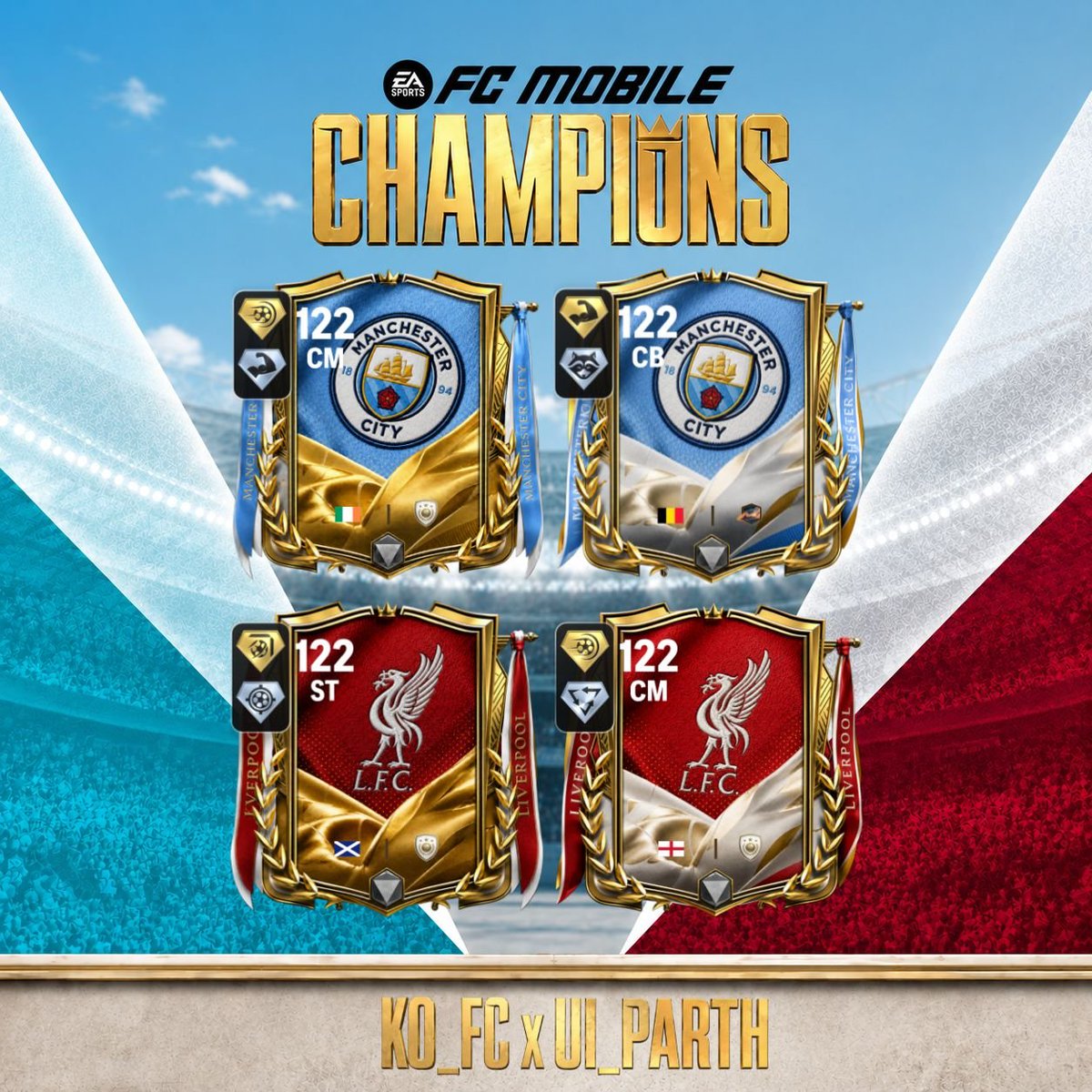 ui_parth's tweet photo. The Champions Event ends  with football royalty. 👑 

Liverpool &amp; Manchester City lead the way in #FCMobile  on 20 aug thrusday . 🏆🔥 https://t.co/v7GC8QyuCC