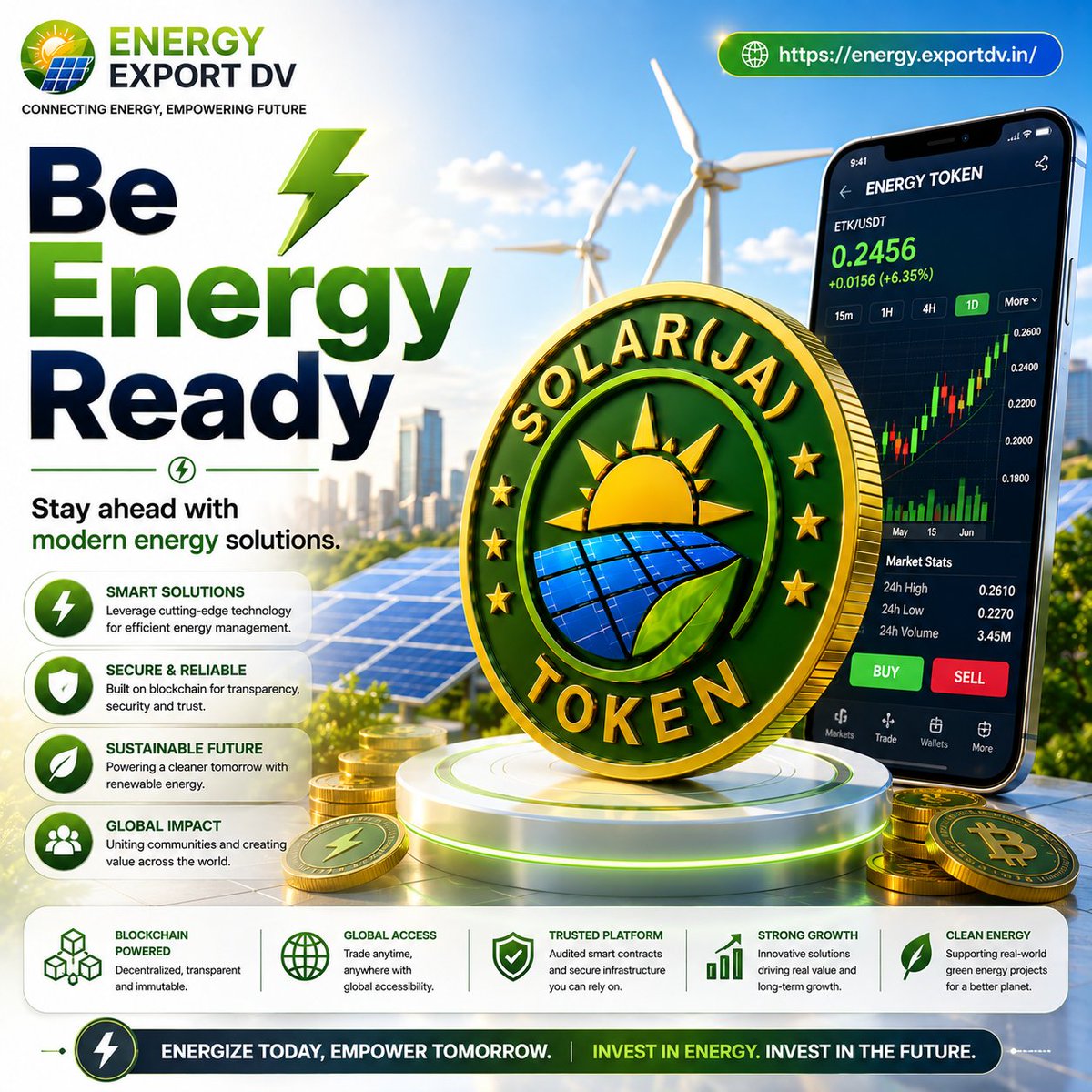 SolarJatoken's tweet photo. Be Energy Ready
Stay ahead with modern energy solutions.
visit: https://t.co/mJMls8nf8B
#EnergyToken #Blockchain #RenewableEnergy #GreenEnergy #Crypto #DigitalEnergy #Web3 #Sustainability #EnergyInnovation #ExportDV https://t.co/QLzB0aTfuP