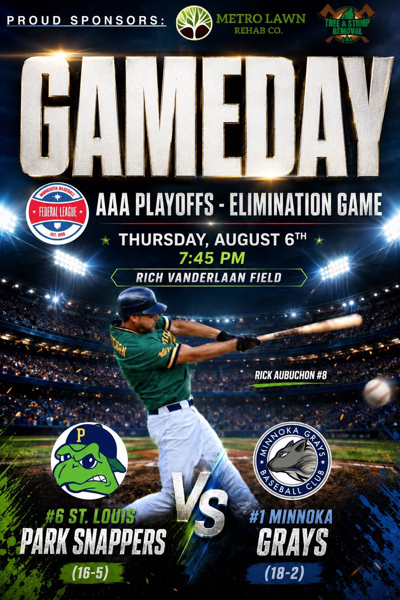 TCSnappers's tweet photo. 🚨 GAME DAY 🚨
#AAA #Playoffs #Wolves #Snappers #Playball #Elimination #Conduce @TheFedMN https://t.co/MuJAxWlecQ