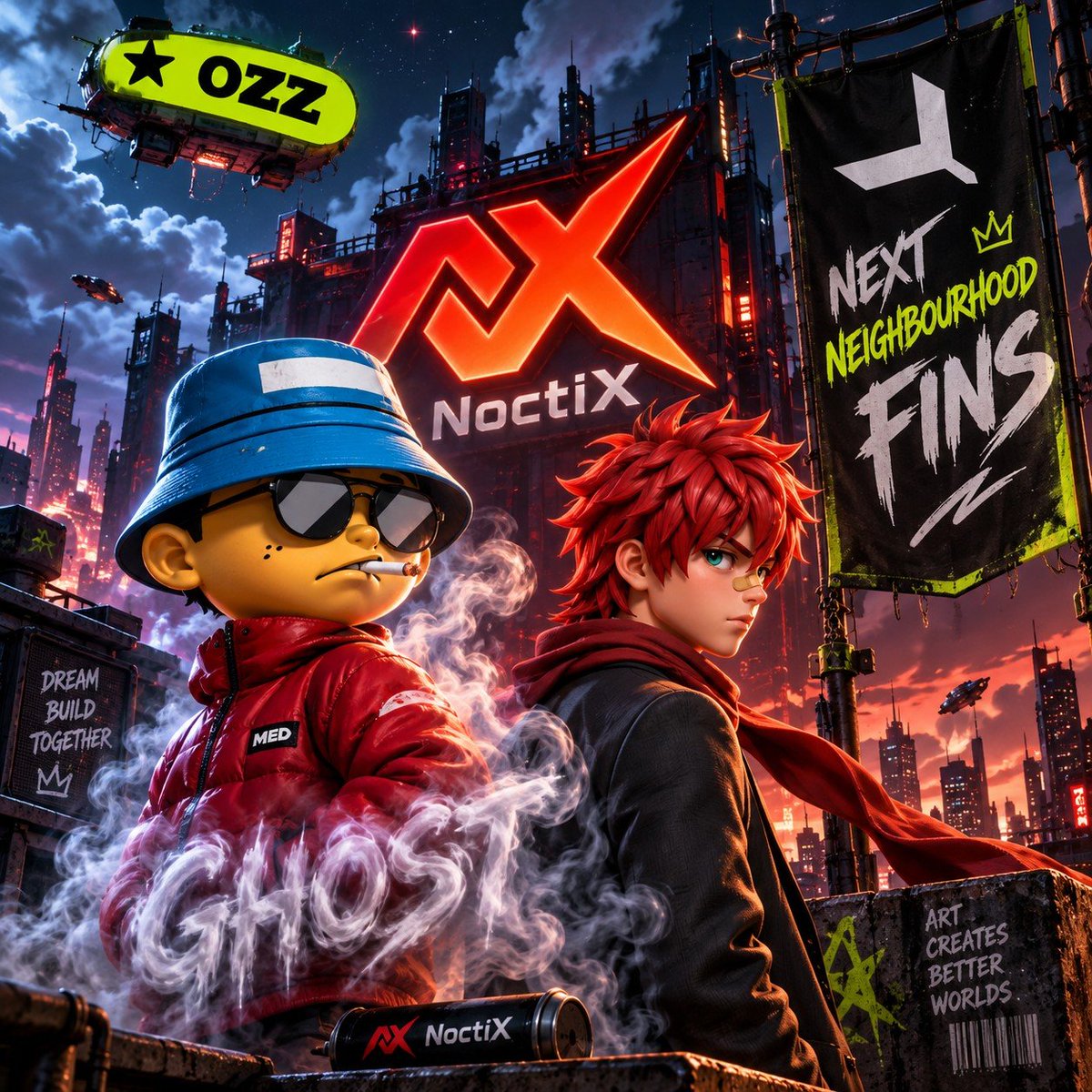 GHOST0X9's tweet photo. A lot of things coming up...

@NeighborhoodRH free mint for GTD and paid for top collection holders, coming on Robinhood. 

@OZZLAB_ a native definitely protocol built for Robin, focused on bridging, staking and sustainable yields.

Coming with 3,333 genesis OG NFTs 

@noctixnft is bringing 10,000 premium 3D anime avatars to Ethereum with 250+ traits, every piece of art fully epic.

A lot of this are cooking on-chain, so I'll be doing some raffle under this tweet🙂‍↕️🔥

Giving away @noctixnft @OZZLAB_ and @NeighborhoodRH under this tweet.

Requirements:
Follow 
Like and RT
Comment EVM 

Make a wish for the one you want.