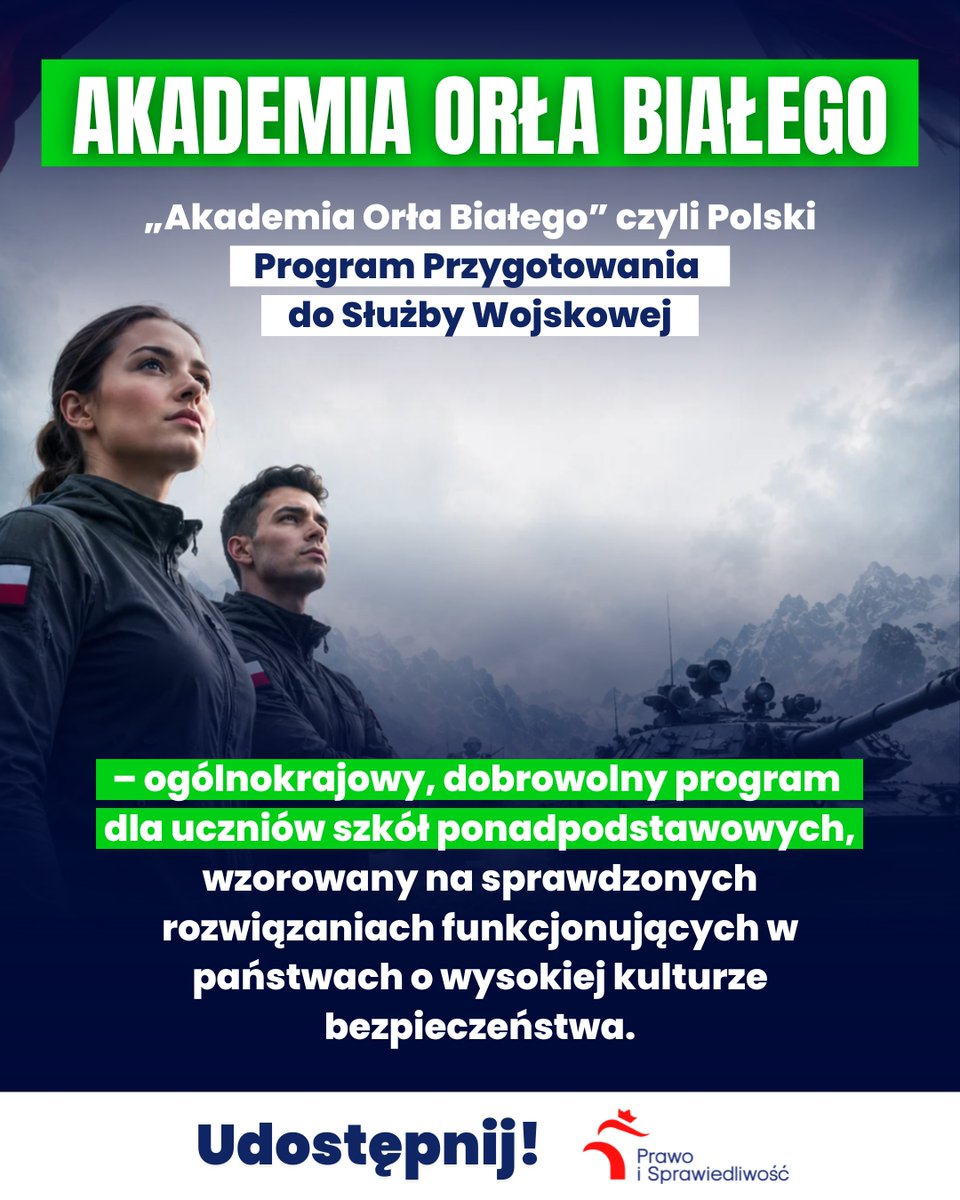 pisorgpl's tweet photo. 🛡️ Silna armia zaczyna się od dobrze przygotowanych obywateli. Akademia Orła Białego to dobrowolny program budujący bezpieczeństwo Polski od podstaw.
👉 Udostępnij! 🔥 Ku nowemu rządowi! https://t.co/WCByUUJ3vl