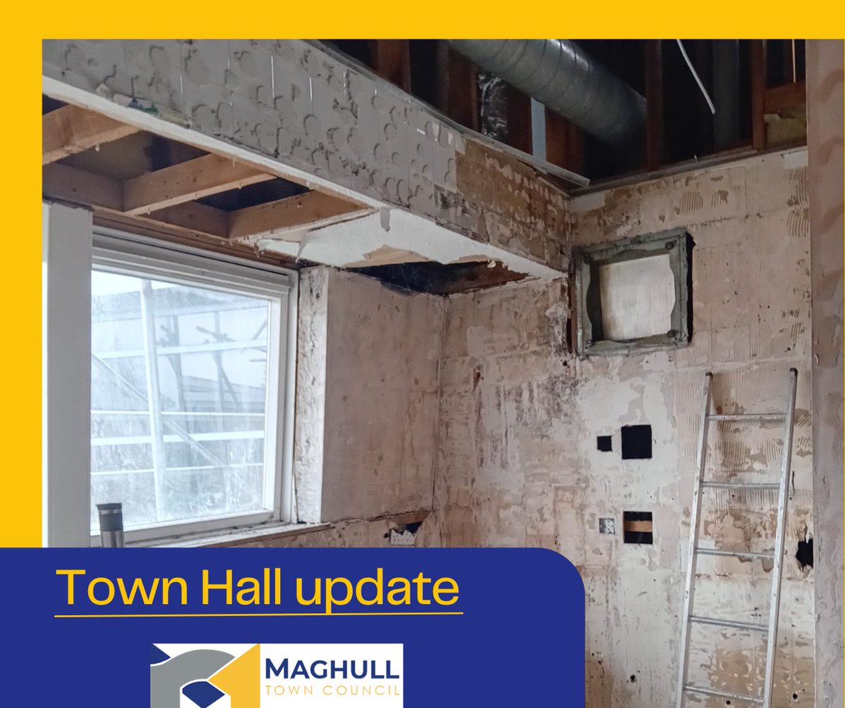 MaghullTownHall's tweet photo. Demolition is underway! see our Town Hall update on the MTC website https://t.co/y3B8TLQTjl https://t.co/vDzoAobXWx