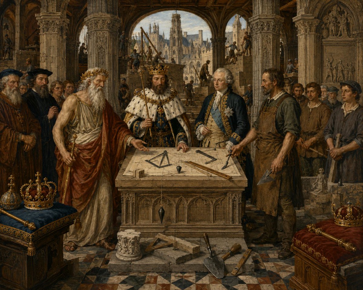 CoMasonry's tweet photo. Freemasonry is an ancient and honorable institution: ancient no doubt it is, as having subsisted from time immemorial; and honorable it must be acknowledged to be, as by natural tendency it conduces to make those so who are obedient to its precepts. 

To so high an eminence has its credit been advanced that in every age Monarchs themselves have been promoters of the art, have not thought it derogatory from their dignity to exchange the scepter for the trowel, have patronized our mysteries and joined in our Assemblies.