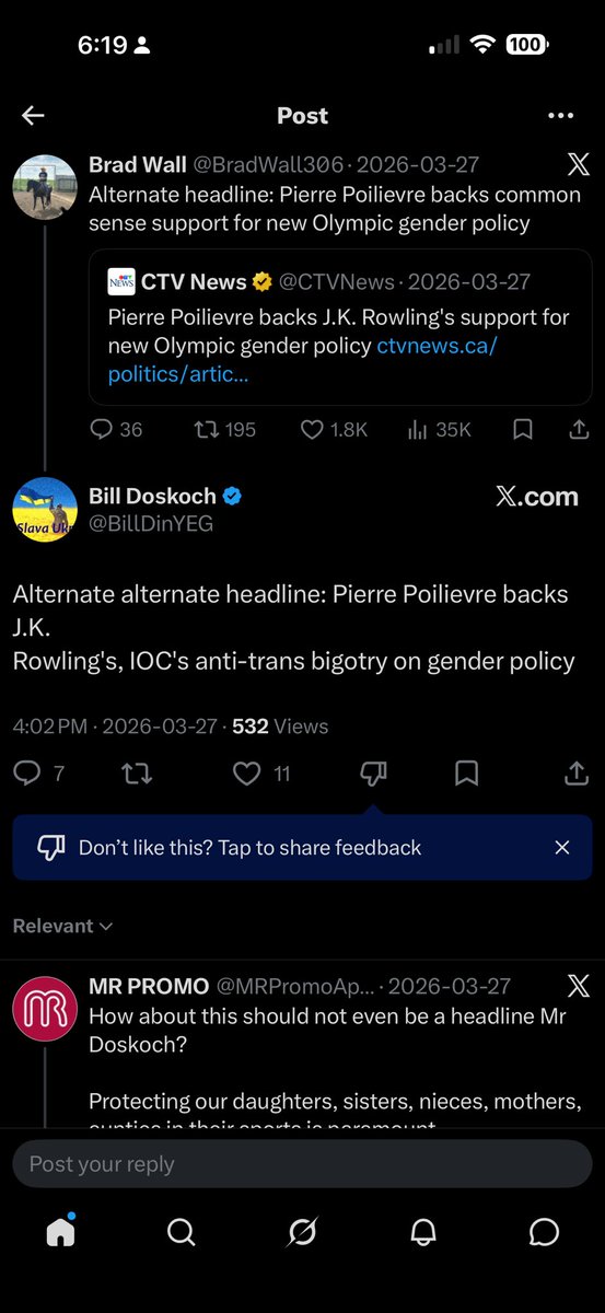 raph_puzo's tweet photo. @BillDinYEG @terrynewman @CTVNews You believe men can be women and compete against them in women’s sports if they want to. https://t.co/Pp384l1ag1