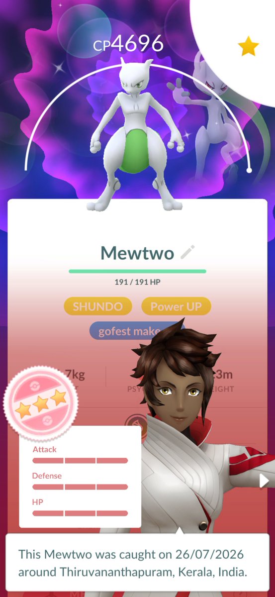 GokulRM5's tweet photo. Pokemon #GoFest makeup.  Had a great time with the Pokemon TVM community. Finally after 10 years got a raid shundo. My second shundo. My first shundo was a flabebe from field research during #GoKalosTour https://t.co/dZLf21uRdd