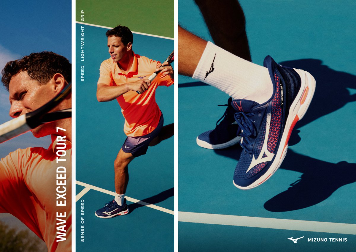 MIZUNO_S_TENNIS's tweet photo. #SenseOfSpeed
🟠🟣POWER SURGE🟣🟠

WAVE EXCEED TOUR 7
~SPEED×LIGHTWEIGHT×GRIP~

「コート上を誰よりも速く駆け回る」設計を追求したツアーモデル、「ウエーブエクシードツアー7」のミズノ直営限定カラーが販売中。

機動力を武器にしたいオールコートプレーヤーに向けたミズノのスピードモデル。

ホワイトアッパーの"BRIGHT SIDE PACK"とは対照的なネイビーアッパーの"POWER SURGE PACK"で登場。

📍詳細はコチラから
https://t.co/zhdaf5hnfq
※本カラーはオールコート用のみの展開です

#WaveExceedTour7 #ウエーブエクシードツアー7
#PowerSurgePack #パワーサージパック
#mizunosofttennis #ミズノソフトテニス