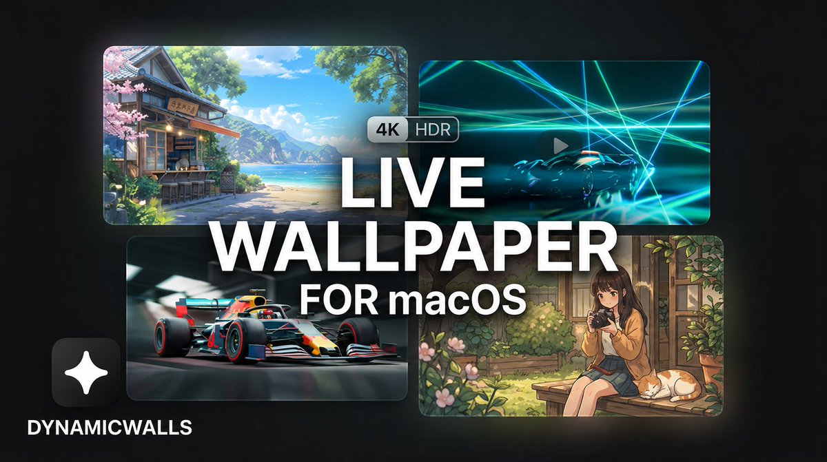 htouseefahmad26's tweet photo. Introducing Live Wallpapers for MACOS - DynamicWalls. The Ultimate Wallpaper App with more than 40000 Live Wallpapers.