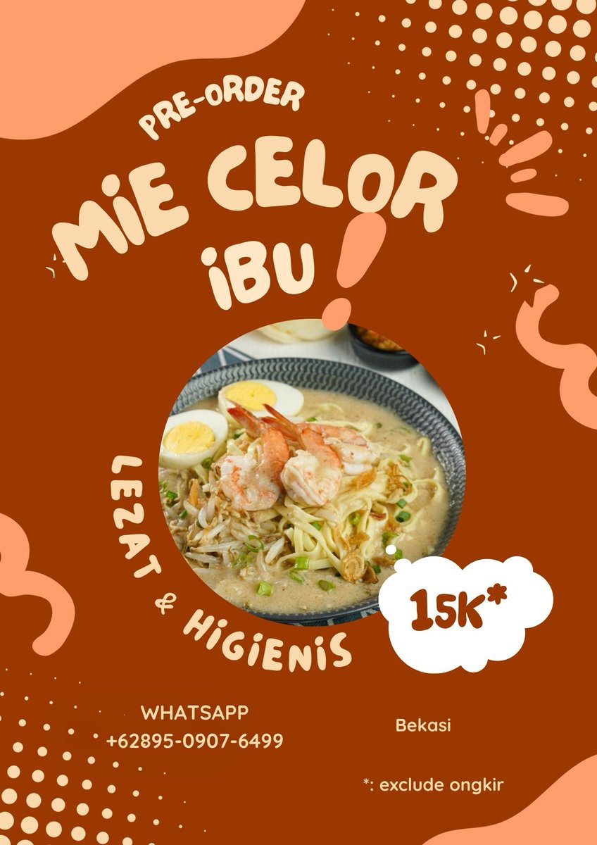 wondrenextdoor's tweet photo. Help RT/Repost.
Haloh Ibu sy open PO mie celor lagi ya untuk tgl 22 AGS 2026. Karena ga bisa Frozen, yang dom Bekasi dulu eaa nanti dikirim via GoSend. Untuk info dan pemesanan bisa ke DM gue atau ke nomor mak gw di flyer yah 🌹 https://t.co/PXUgtHsQ6W