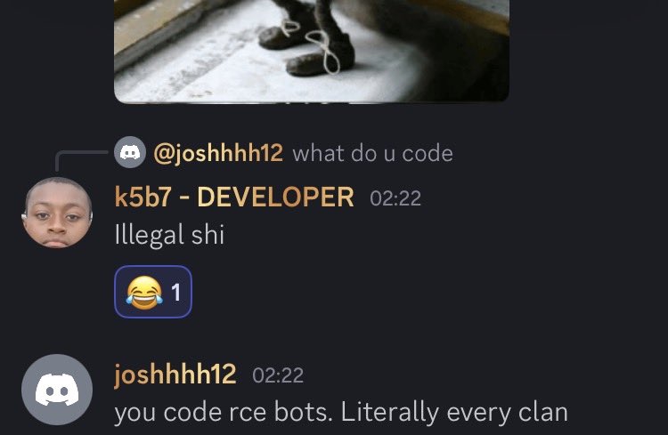 ySzzGoat's tweet photo. k5b7 coding illegal shi watch your backs 
#illegalshi 
#goatmoment https://t.co/djH6lbDwD5