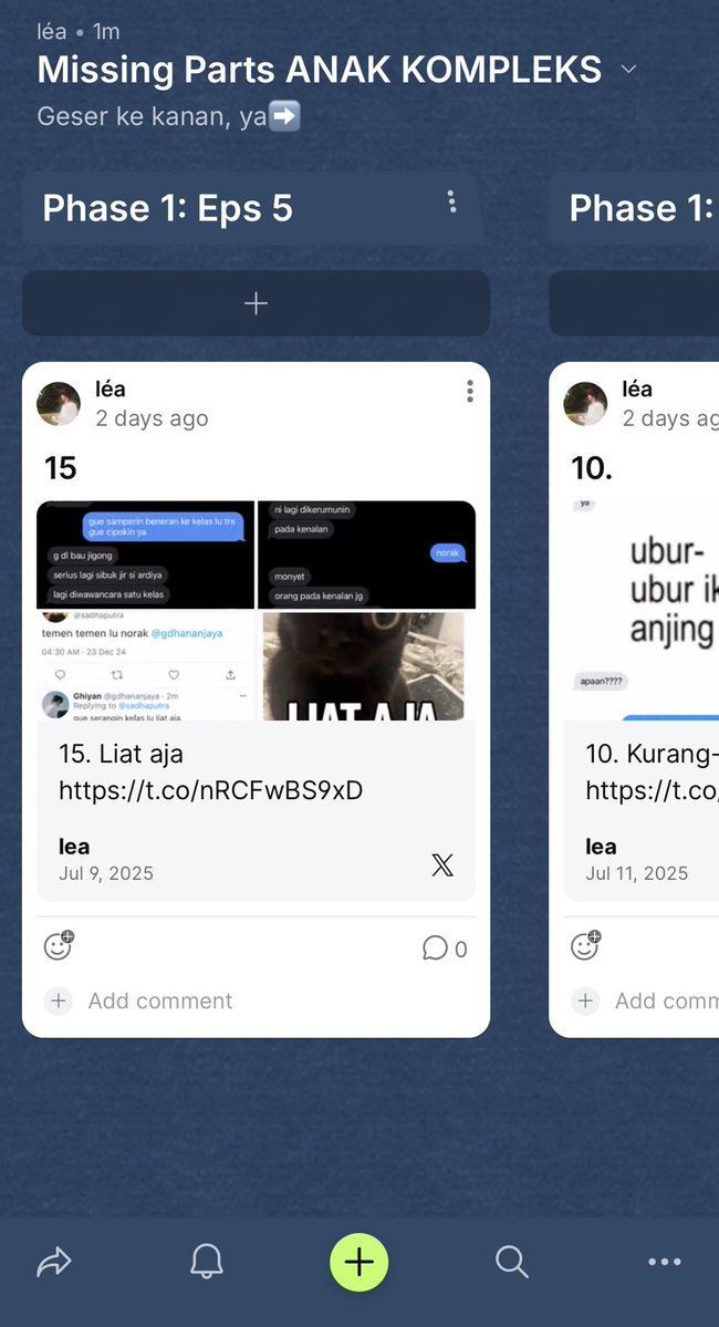 liloquacious's tweet photo. AKHIRNYA MENAMATKAN RAPIIN PART YANG ILANG😭 

Guys buat yang kemarin-kemarin sempet kecarian part-part ilang ANAK KOMPLEKS, sekarang udah bisa dibaca lewat Padlet yaa! Tinggal buka aja linknya lalu geser-geser ke kanan buat cari episode-nya🥹

<https://t.co/234xa9vu0O> https://t.co/l6KL8usH2d