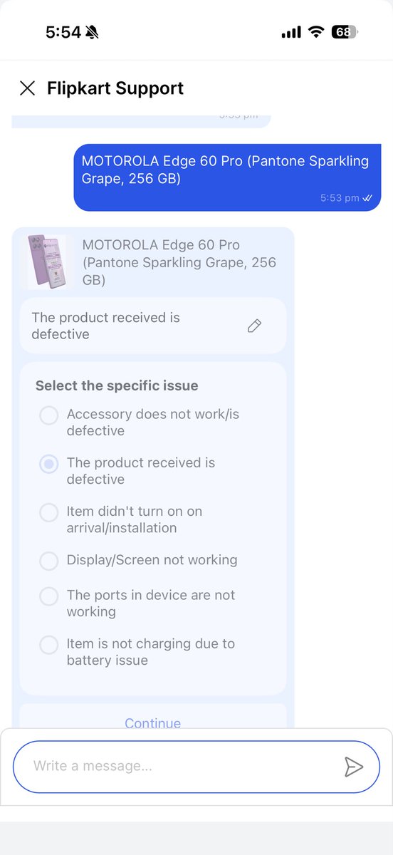 droidXankit's tweet photo. Ordered a motorola phone of 33k few days back, and the phone has stopped working. The app is useless and can’t connect to any person, and their chat is just awful. Even tho the return date is till valid i still can’t return the item.why everything has to be on SM to resolve thing https://t.co/My6Zo0exrH