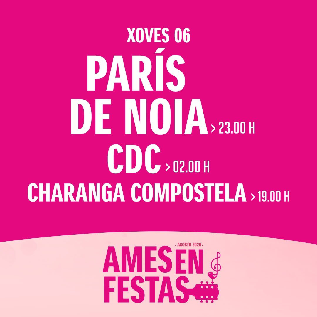 concellodeames's tweet photo. E seguimos de festa! Hoxe, ademais de verbena, chega o #FestivalEmerxente cunha chea de novas promesas!!
#AmesEnFestas #Ames #ConcelloDeAmes https://t.co/5mkQdHH3iB
