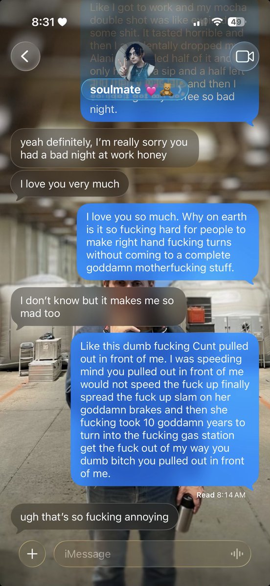 clownbutch's tweet photo. no i don’t have road rage why do u ask (i was using speech to text w carplay i was not texting while driving) https://t.co/7UaECNoQby