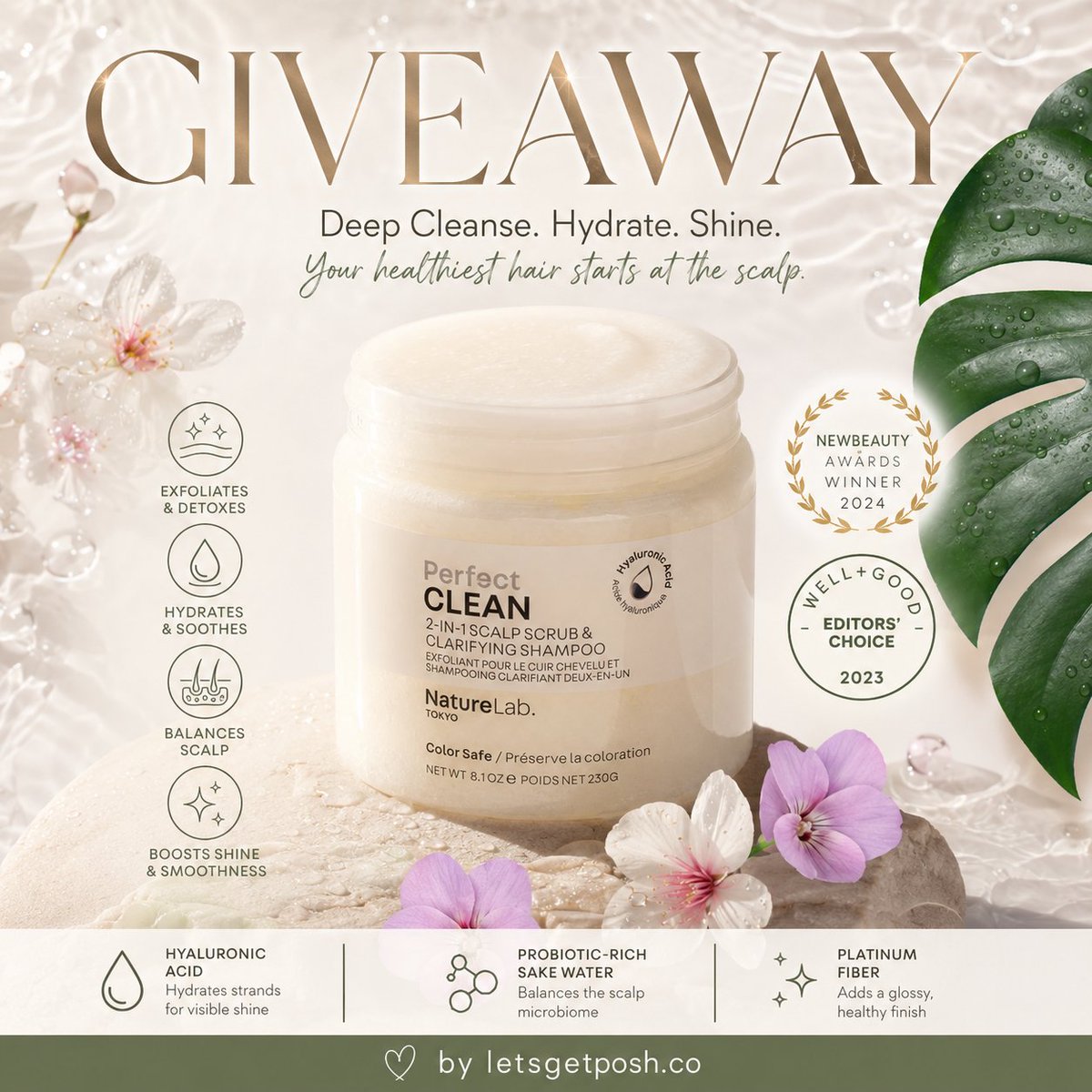 letsgetposh_co's tweet photo. 🫧🌿 NatureLab Tokyo Perfect Clean Hair Reset Giveaway 🌿🫧

Give your scalp the ultimate reset with this award-winning Japanese haircare treatment that combines the benefits of a scalp scrub and clarifying shampoo in one luxurious formula.

Why You'll Love It
✨ 2-in-1 Scalp Scrub & Shampoo

Gently exfoliates with sugar crystals
Removes buildup, excess oil, and product residue
Creates the perfect foundation for healthier-looking hair
💧 Deep Hydration & Shine

Hyaluronic Acid helps hydrate dry strands
Platinum Fiber enhances natural shine
Leaves hair softer, smoother, and more manageable
🌸 Luxury Japanese-Inspired Fragrance

Sweet violet notes
Japanese almond flower aroma
Fresh, clean, spa-like experience
🌿 Supports a Healthy Scalp

Probiotic-rich sake water helps balance the scalp microbiome
Promotes a refreshed, comfortable scalp environment
🎨 Safe for Color-Treated Hair

Sulfate-free
Paraben-free
Phthalate-free
Mineral oil-free
Gluten-free
Cruelty-free
🏆 Award-Winning Formula

NewBeauty Awards Winner 2024
Well+Good Editors' Choice 2023

🌎 Open Worldwide
✨ Link in Bio to Enter ✨

#Giveaway #HairCare #ScalpCare #HealthyHair #BeautyGiveaway

https://t.co/YS4AHat7fM