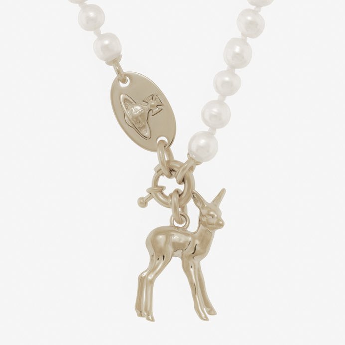 glirttery's tweet photo. vivienne westwood ‘deer’ pearl necklace https://t.co/lRA8uuJ2Kp