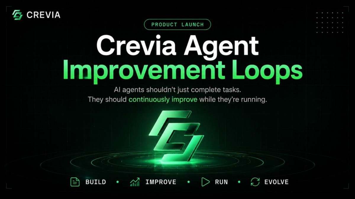 DashaeWill85441's tweet photo. @Crevia_AI Today we’re launching Crevia Agent Improvement Loops.

AI agents shouldn’t just complete tasks. They should continuously improve while they’re running.

Powered by Crevia’s Agent 
Here’s how it works. 🧵👇 https://t.co/MgcPRu4AzQ