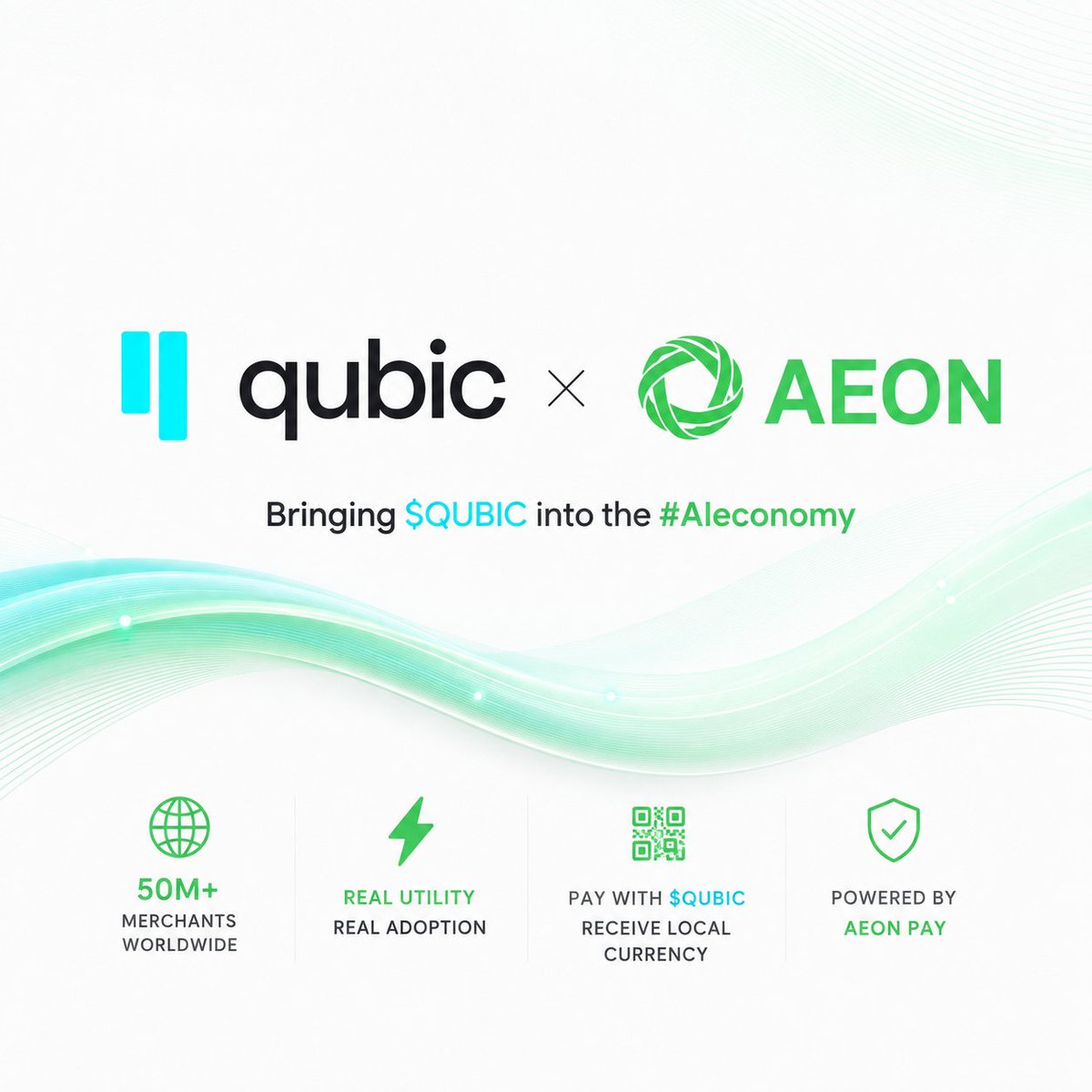 Ministerlight1's tweet photo. This is the kind of adoption I've been waiting to see.

$QUBIC isn't just adding another exchange.

It's adding utility.

Through AEON, $QUBIC can now be used across payment networks serving 50M+ merchants in Asia, Latin America and Africa.

📱 Pay with QUBIC. 💳 Merchants receive local currency. ⚡ No new hardware. 🔗 No extra friction.

This is another step in that direction.

$QUBIC 🧠🌍⚡