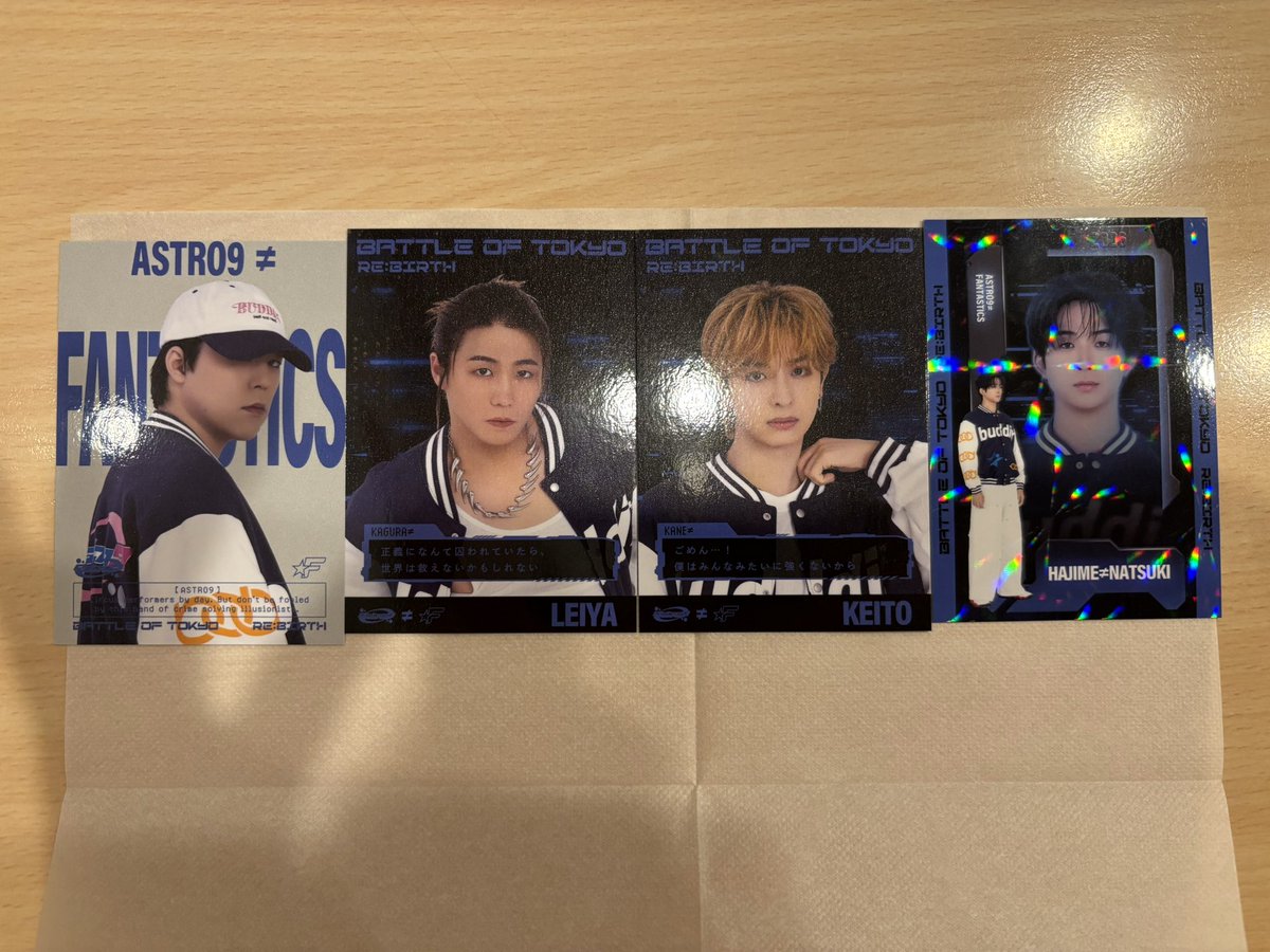5deko's tweet photo. BATTLE OF TOKYO RE:BIRTH BOT
FANTASTICS ファンタ フォトカ 交換

譲：世界 澤本夏輝 瀬口黎弥 木村慧人
求：堀夏喜 ホリナツ ほりなつ

全て同種なっちゃんとの交換希望です🥹
8/23 BOT会場にて手渡し交換可能な方、郵送も大丈夫ですので、ご連絡お待ちしております🙏🏻 https://t.co/4fT1alTCyq