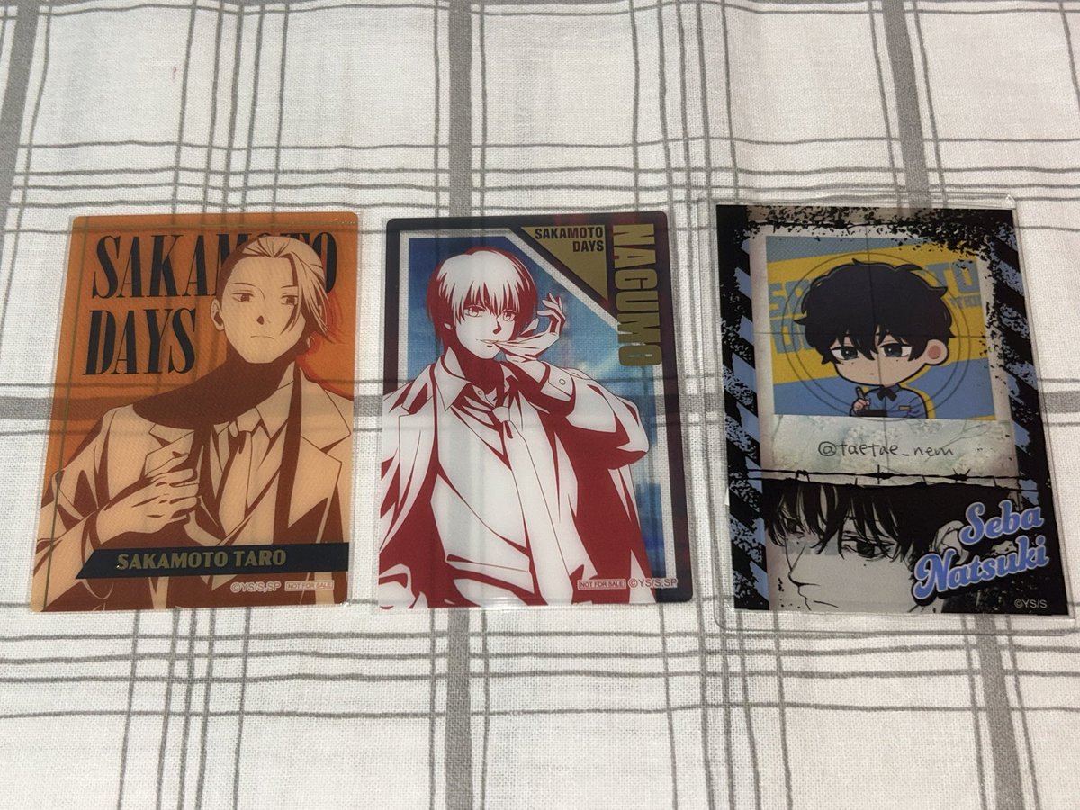 taetae_nem's tweet photo. SAKAMOTO DAYS サカモトデイズ　交換　プラザ　ロフト　特典

譲　坂本　南雲

求　同種 夏生　カラー＞モノクロ

お気軽にお声掛けください🙇🏻‍♀️ https://t.co/yFyrdm9Wcn
