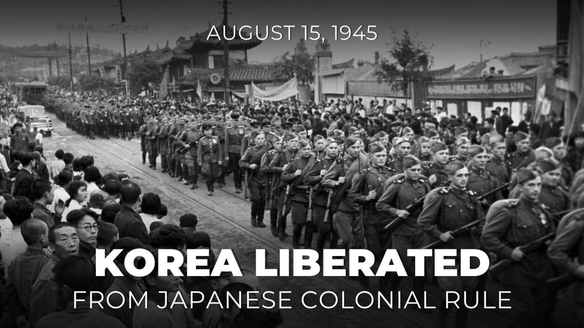 mfa_russia's tweet photo. 💬 #Fadeyev: August 15 marks the 81st anniversary of Korea’s liberation from Japanese colonial rule.

#OTD, we honour the Soviet soldiers who, alongside Korean patriots, defeated the Kwantung army &amp; helped bring #WWII to an end.

#Victory81 https://t.co/oFNMYD1uRc