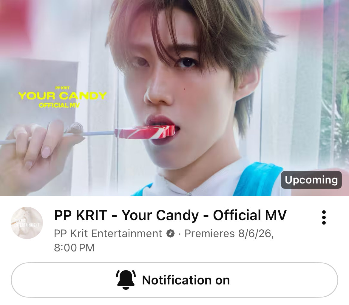 ppkritt_fc's tweet photo. โรงงานลูกอม ใกล้จะเปิดทำการแล้ว! 🍭 เจอกัน 20:00 น. นี้ เตรียมเครื่องตรวจน้ำตาลให้พร้อมแล้วมารอกันได้ที่ #.YourCandy_MV

⁺₊🍬₊⁺ ⋆ PP KRIT - Your Candy - Premiere Link ∙ 🍭◝ ৩ 
YouTube: PP Krit Entertainment 
: https://t.co/aqrNCFMPGr

#YourCandy 
#PPKritEntertainment #PPKritt