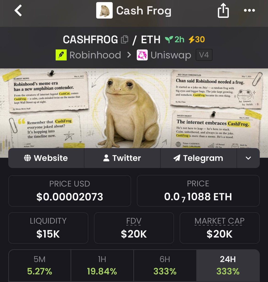 cashfrog_x's tweet photo. DEX UPDATED + 30X BOOST!

https://t.co/T4to8Le4q6

https://t.co/AVCxZMEnkI https://t.co/S4VRhXhhBG