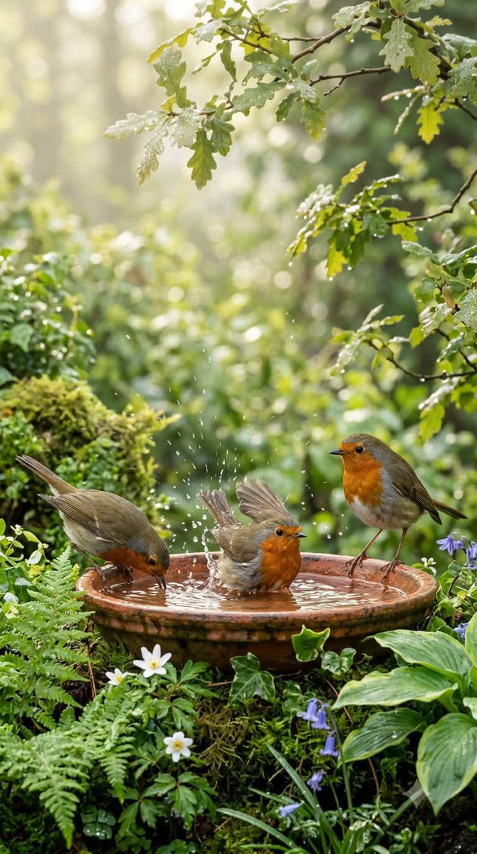 AnimalsL62991's tweet photo. Fresh droplets sparkle as these colorful visitors drink, splash and watch one another around the garden. Their gentle movements create a peaceful wildlife moment filled with natural charm. https://t.co/h50RVAsDOL