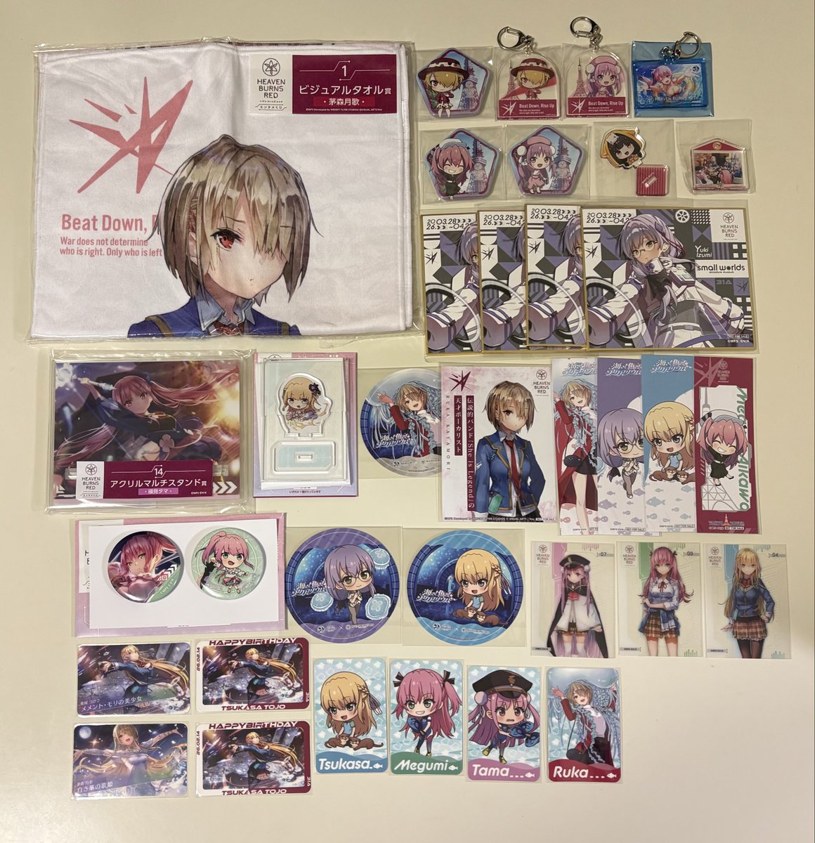 Ukaitorihiki's tweet photo. 【交換・譲渡】 ヘブンバーンズレッド ヘブバン グッズ

譲）画像1〜20
求）画像21or同異種桐生>定価+送料
（手数料上乗せでYahoo!フリマ経由でのお譲り可）
手渡し:8/10-12（東京）

一部キャラは桐生との交換優先のため譲渡はお断りする場合がございます。
比率が大きい場合、所持済みグッズの場合↓ https://t.co/xz8QVQIByo
