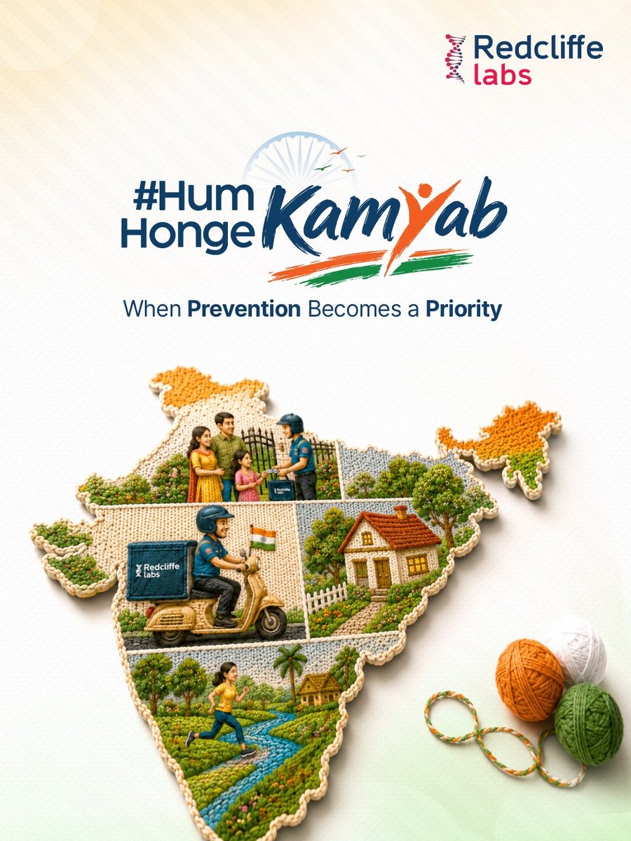 redcliffelab's tweet photo. This Independence Day, let’s celebrate a stronger India by choosing prevention over cure. 🇮🇳 Every health check is a step towards a healthier tomorrow because Hum Honge Kaamyaab, when prevention becomes a priority. ❤️
#humhongekamyab #redcliffelabs #independenceday https://t.co/AFcm4A1Elu