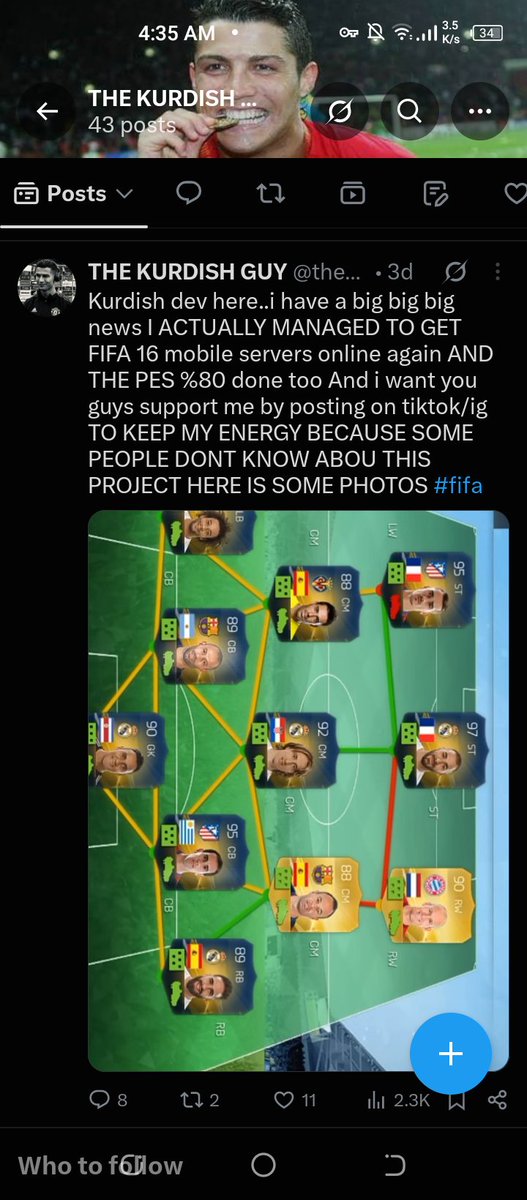 thekurdishguy12's tweet photo. @Matthew34195626 Oh yeah post about fifa 16 mobile online and YOU STOLE THE PHOTO ITS LITTERLY ON MY X ACCOUNT😂😂😂💀 go ask chatgpt for help of false info s💀😂 and you always says reverse enginering you even doesn't know how to use GHIDRA💀😂 AND YOUR ANNOUNCE CHATGPT WRITES IT FOR YOU💀 https://t.co/hM1HByq59v