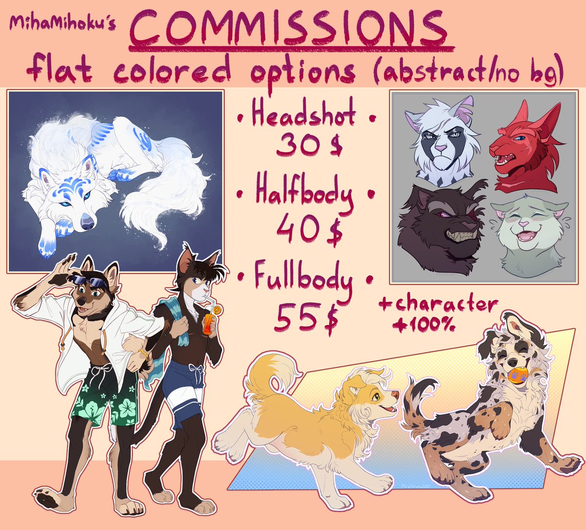 MihaMihoku's tweet photo. I'm opening 4 sl0ts for any of options below!
paуment via B00sty/P@yp@l. Any anthro/feral chars!
Note me here or on Discord (@/mihamihoku) to claim :> RTs are appreciated!
#artshare #commsopen #commissions https://t.co/GHuiIqsrQ1