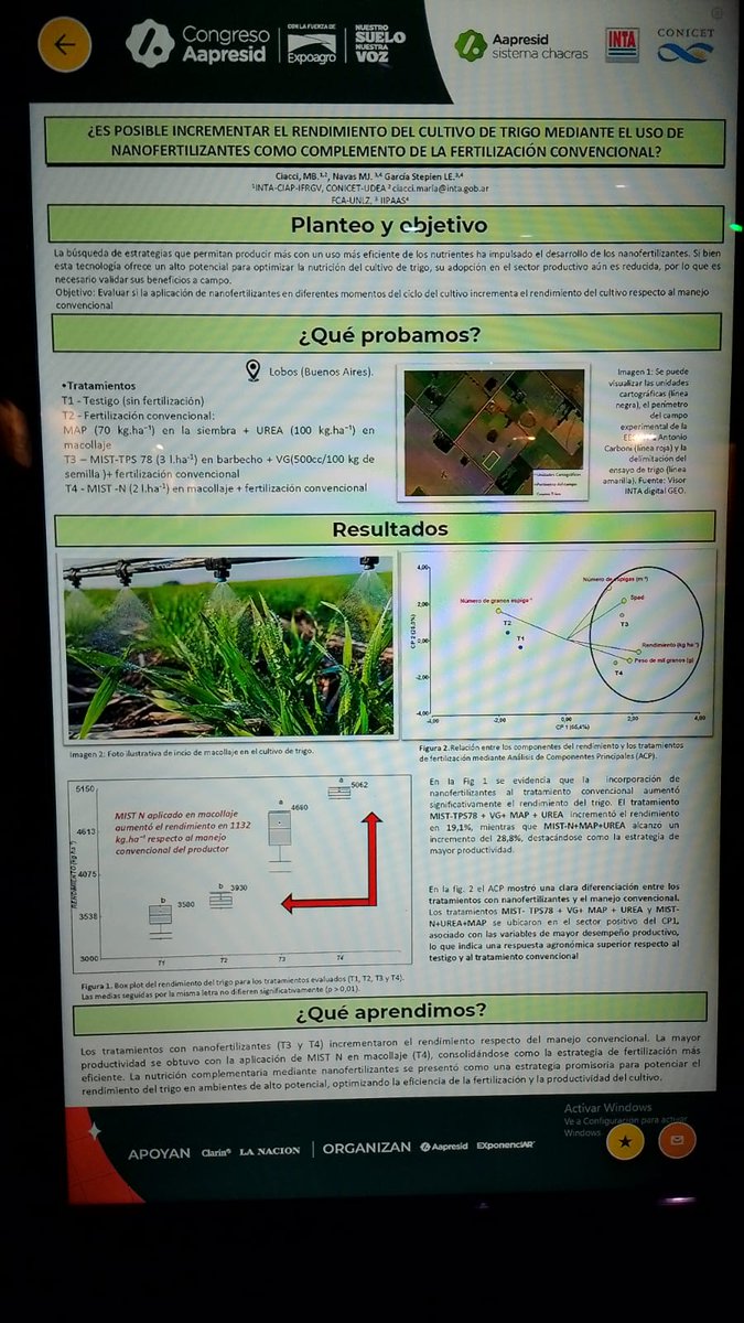 intaCIAP's tweet photo. IFRGV EN AAPRESID 2026 🌱*
Una de las investigaciones presentadas esta vinculada a la asociación virtuosa entre #nanotectonogia y #fertilización de Belén Ciacci 🌿
@BelenCiacci23
Deslizá para ver el poster 👉
#IFRGV #AAPRESID2026 #NANOFERTILIZANTES #TRIGO #INNOVACIÓNAGRO https://t.co/KsspxV0kw0