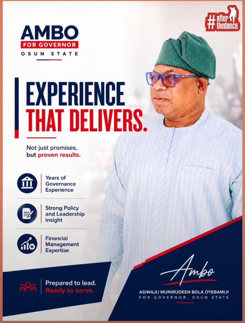 SamuelKateb3's tweet photo. f you believe Osun deserves experienced leadership, join the conversation about AMBO today. Every voice matters. #ForwardWithAmbo #ANewOsunWithAMBO #AMBO https://t.co/xIO9iKetJX