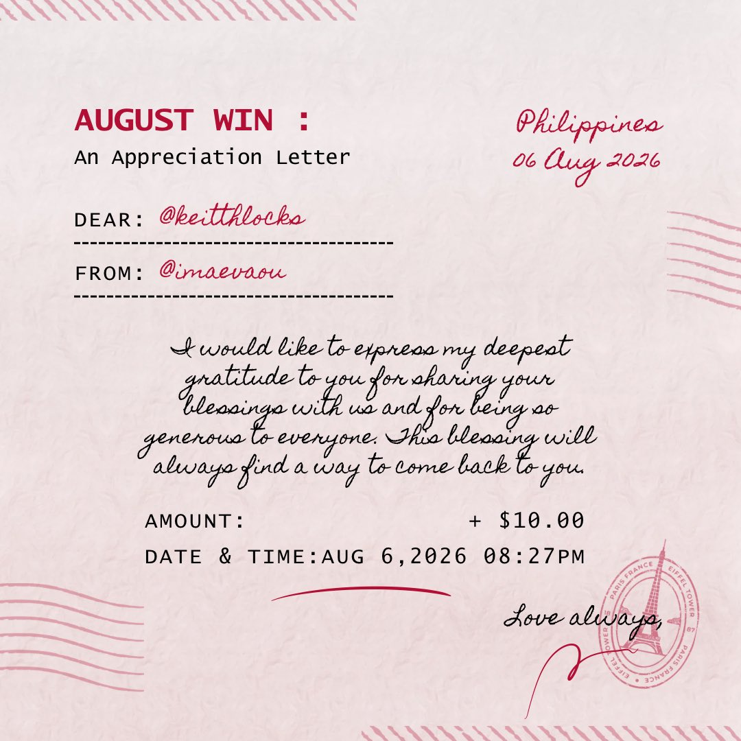 unxmnr's tweet photo. ⊹₊˚‧︵‿₊୨ᰔ୧₊‿︵‧˚₊⊹

𝜗ৎ : #hoonie_vouches
𝜗ৎ : #keithlocks

ᝰ.ᐟ : thank you, @keitthlocks !! Received my first tip stake this year 🥰🙌🏻 You're the best!!
 
⤷ ゛ prize received ˎˊ˗

⊹₊˚‧︵‿₊୨ᰔ୧₊‿︵‧˚₊⊹ https://t.co/PU8RFlq2kj