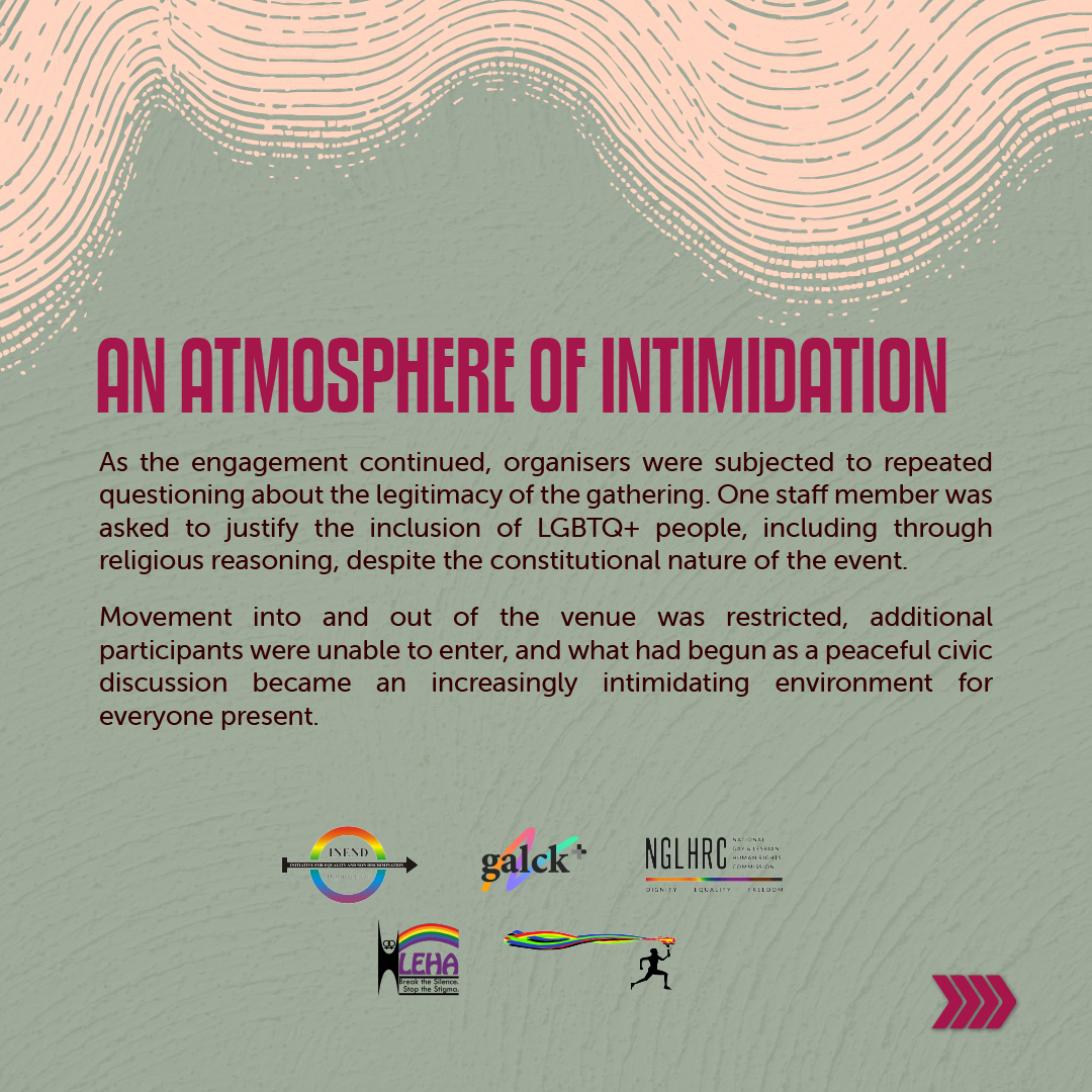 INENDorg's tweet photo. On 31 July, we invited you to Thika for what we envisioned to be a peaceful space for learning, dialogue, and civic participation. 🇰🇪 

Instead, what unfolded became a stark reminder that many Kenyans still face barriers when exercising their constitutional rights. 

#ProtectCivicSpace #CivicParticipation #QueeringTheBallot #Democracy