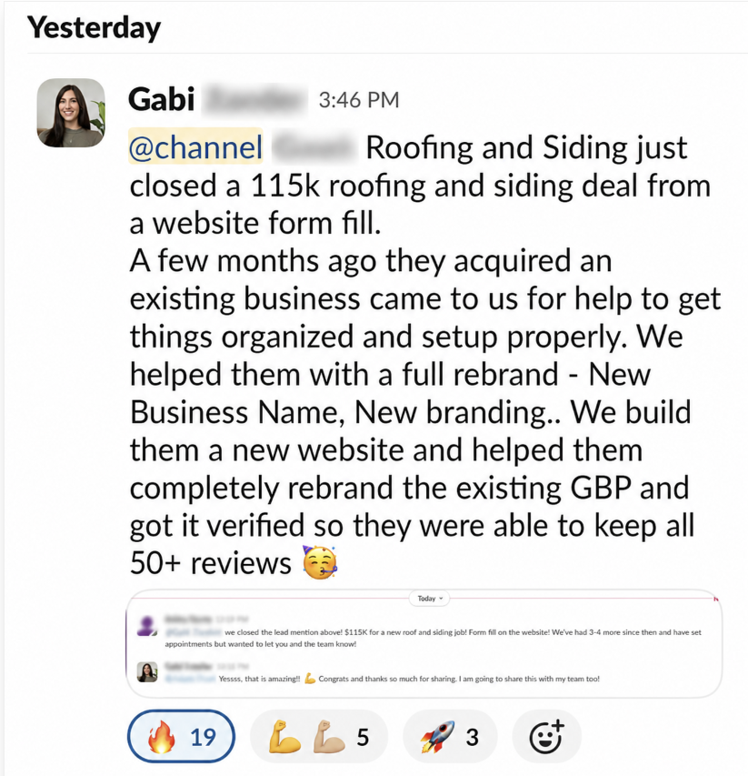 irentdumpsters's tweet photo. Nothing better than seeing the team pumped up about our client closing a $115,000 DEAL 🚀 https://t.co/6D5QOdC2zK