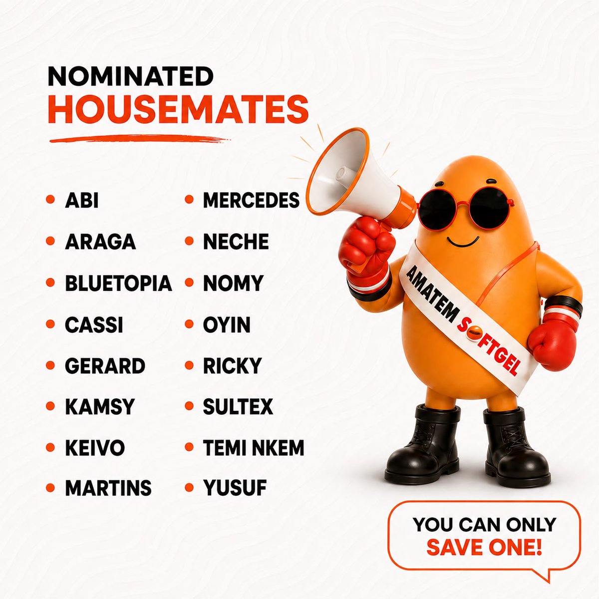 AmatemSoftgel's tweet photo. Which of these housemates are you saving?#OnlytheBestmatters https://t.co/sZJWncAwgT