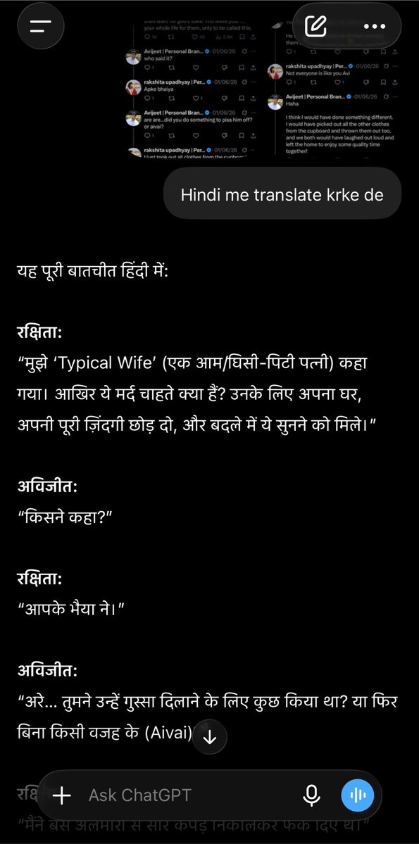 RealSauravY's tweet photo. Chatgpt se hindi krke smjhma pd rha hai😳😳😳 https://t.co/9WSezhENze