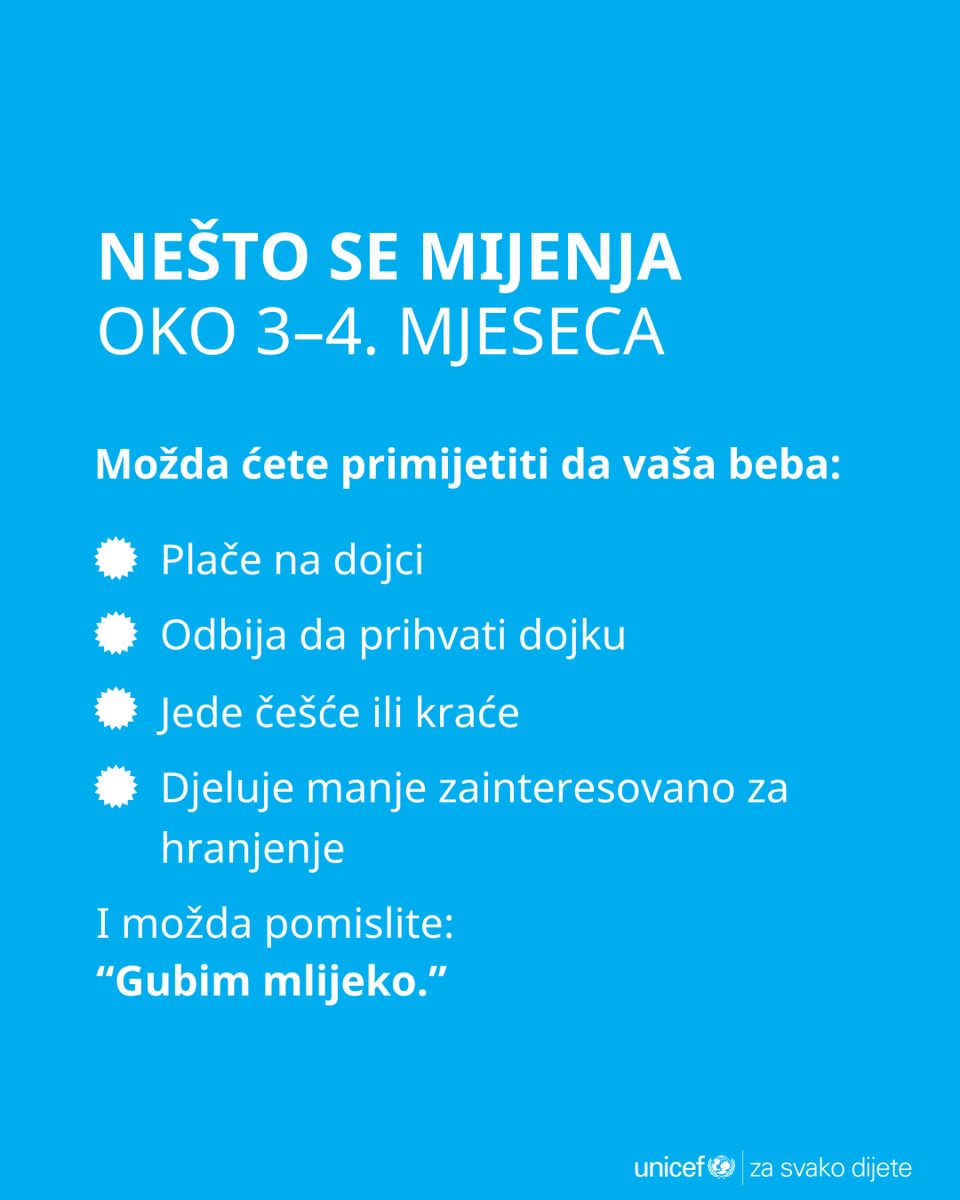 UNICEFBiH's tweet photo. Dojenje oko trećeg mjeseca: šta se mijenja i kako proći kroz ovaj period https://t.co/5y0ZsF3EqK
