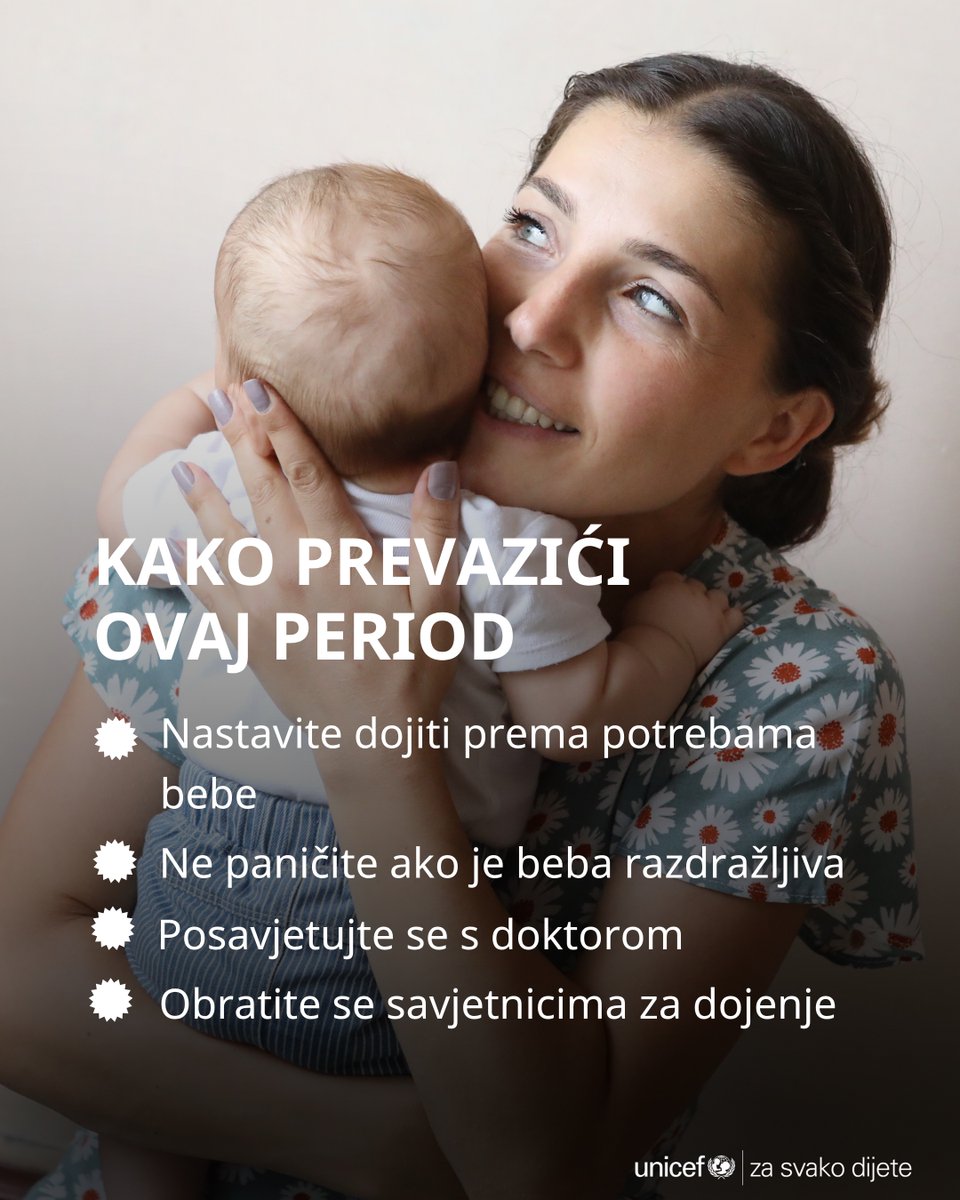 UNICEFBiH's tweet photo. Mnogim majkama dojenje tada postane izazovnije. Evo zašto se to dešava i šta promjene koje primjećujete zaista znače.

#SedmicaDojenja #BreastfeedingWeek https://t.co/XJGLtuTh8h