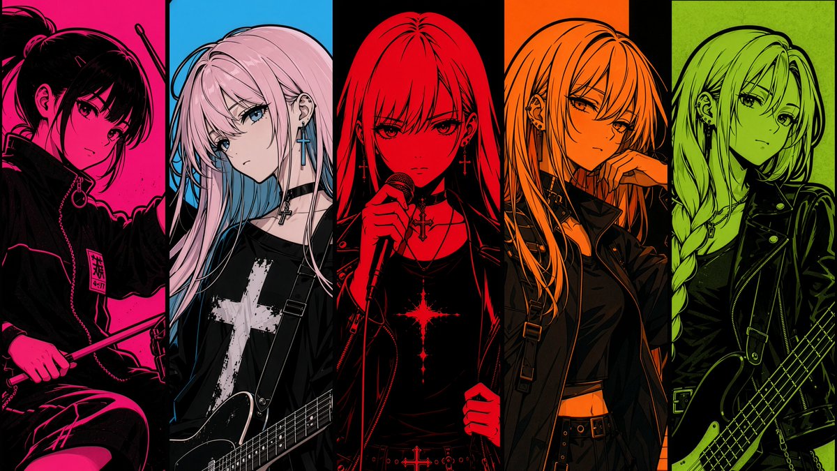 Mach64_Official's tweet photo. MACH64の5人の集合カット⚡️
左から MEIMEI, CHIIKA, ALISA, HIMENO, MAYU1
#MACH64 #AIart #Virtualband https://t.co/itX3Int7hT