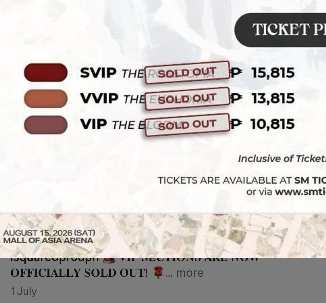 cheer0616's tweet photo. Tix worth 20k+ was never announced and rows A-C were never available for sale. On July 1, there's already an official announcement that SVIP is sold out.

So why are we suddenly seeing a new ticket price on the website with seats for sale a week before the con? @LSquaredProdPH https://t.co/wnH55Kjbwb