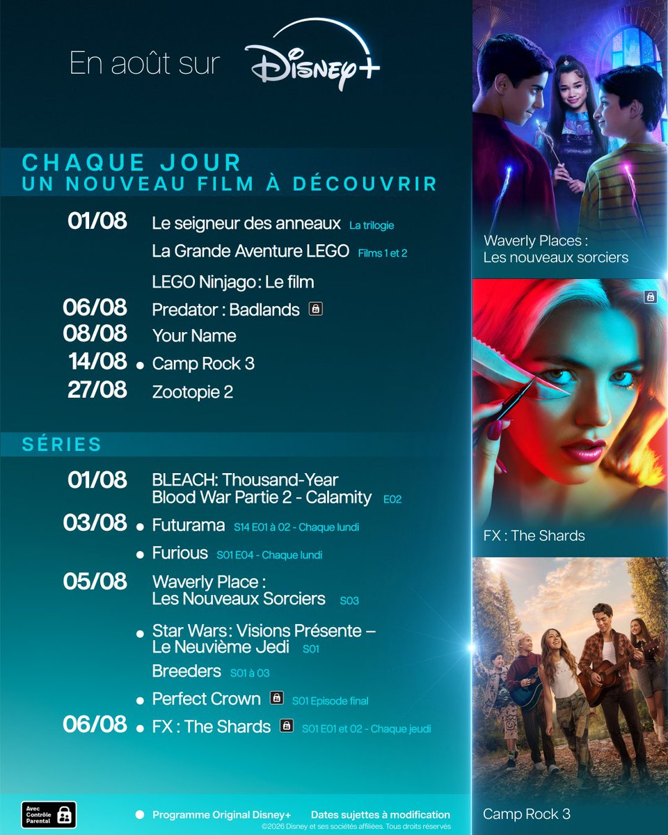DisneyPlusFR's tweet photo. De trèèès belles choses vous attendent cet été !

Passez un bon mois d'août sur #DisneyPlus https://t.co/J5l5pUD4ml