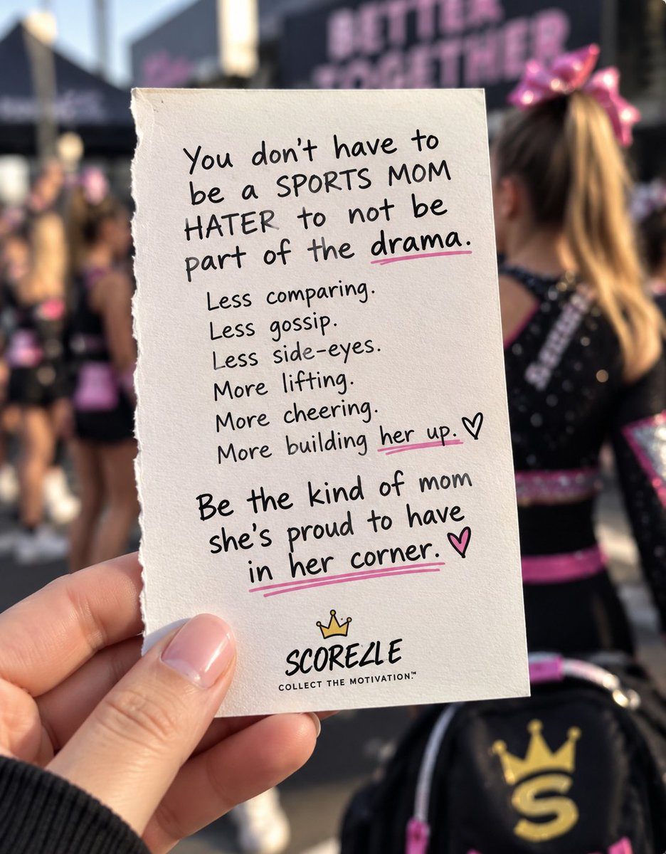 scorezle's tweet photo. You don't have to be a sports mom hater to not be part of the drama. Be the mom she's proud of. #Scorezle #MomLife #CharacterMatters https://t.co/kiisr9bGYP