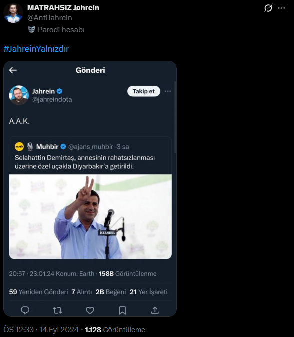 Maxinsann's tweet photo. @onlydramaX Bizim Jahrein'i sevmeme sebebimiz farklı, aşağıdaki hırt PKK'lıların sevmeme sebebi farklı. Bunların tweetlerine etkileşim vermemek lazım. https://t.co/uB1yvalqx0