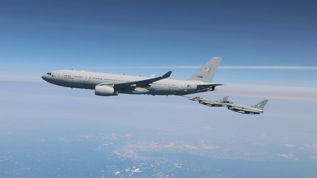 AirbusDefence's tweet photo. Nine nations, one shared fleet. Discover why the @A330_MMU is a prime example of European collaboration and how it is redefining what it means to share key defence capabilities: https://t.co/KpF0cCYUAI https://t.co/LZj4ZcCTqt
