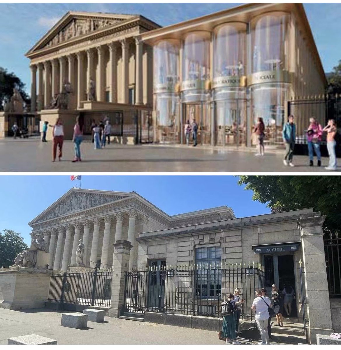 YannMael's tweet photo. En pleine inflation de la dette, pourquoi la France s’obstine à démolir et reconstruire, même dans les secteurs protégés ? Pourquoi ne pas faire avec l’existant, le restaurer et l’optimiser ? Contre l’enlaidissement de Paris : pétition à signer. https://t.co/6eqG5Zh4Do https://t.co/5tCc8QB1ma