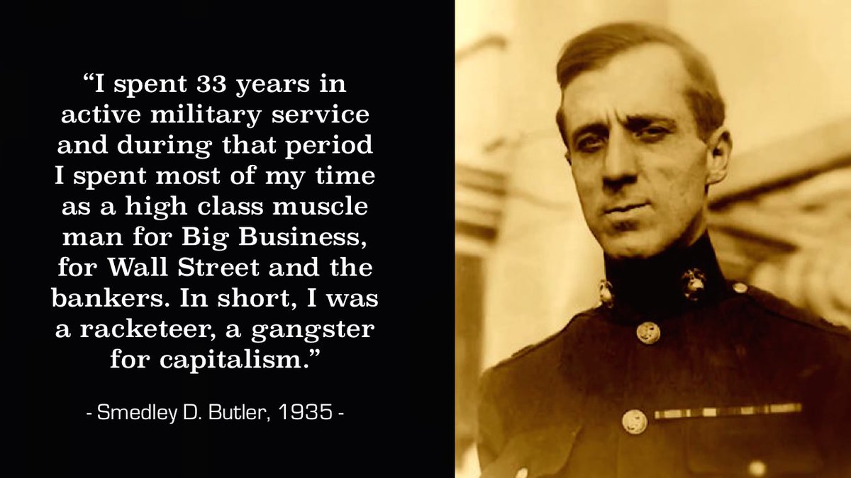 RevBlackNetwork's tweet photo. War is a racket in which the profits are reckoned in dollars and the losses in lives. https://t.co/bQCGY9NHK0